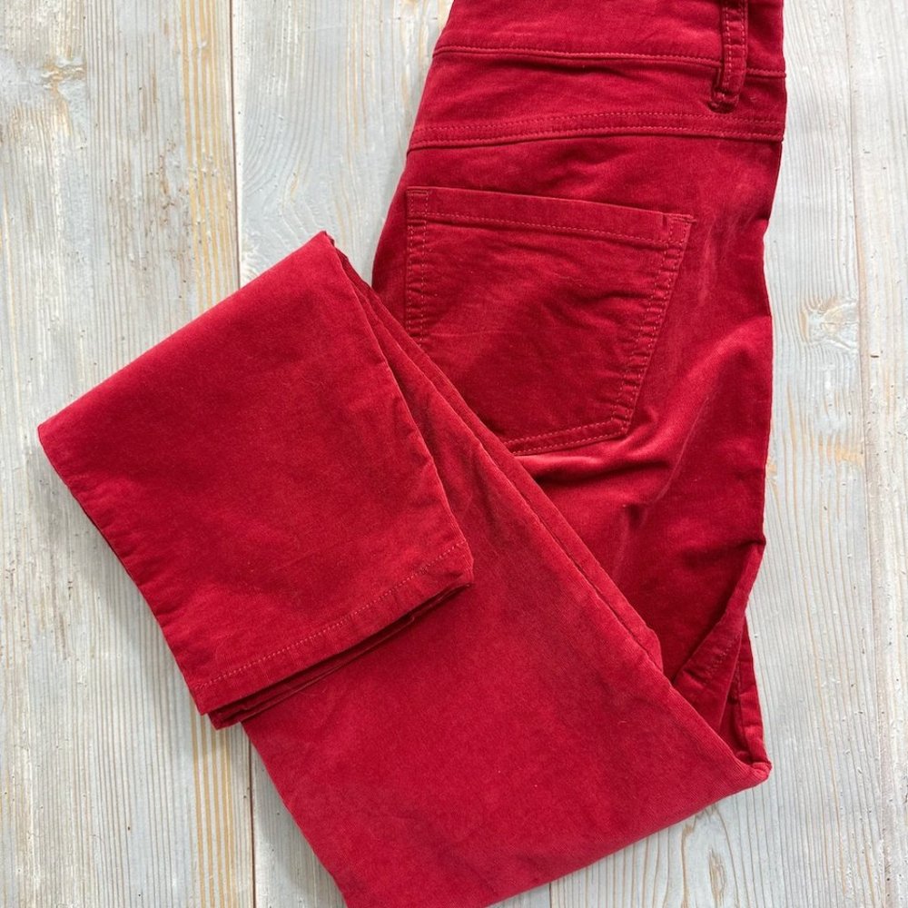 CAbi Crimson Ultra Soft Velvet Corduroy Skinny Leg Pants 4